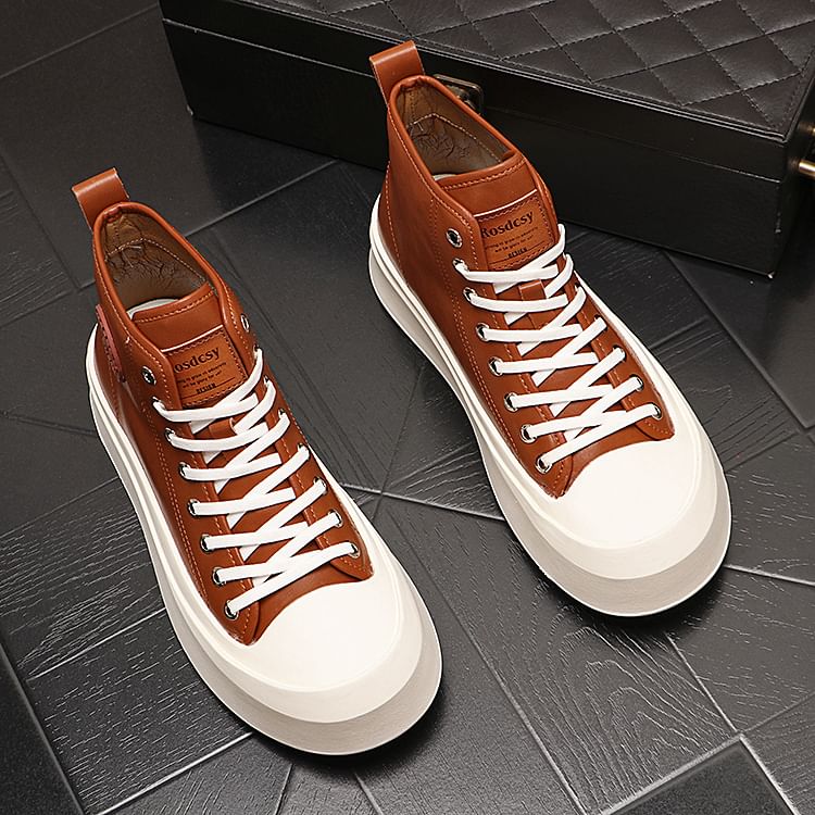 Mr Ozera - Platform Lettering High-Top Sneakers