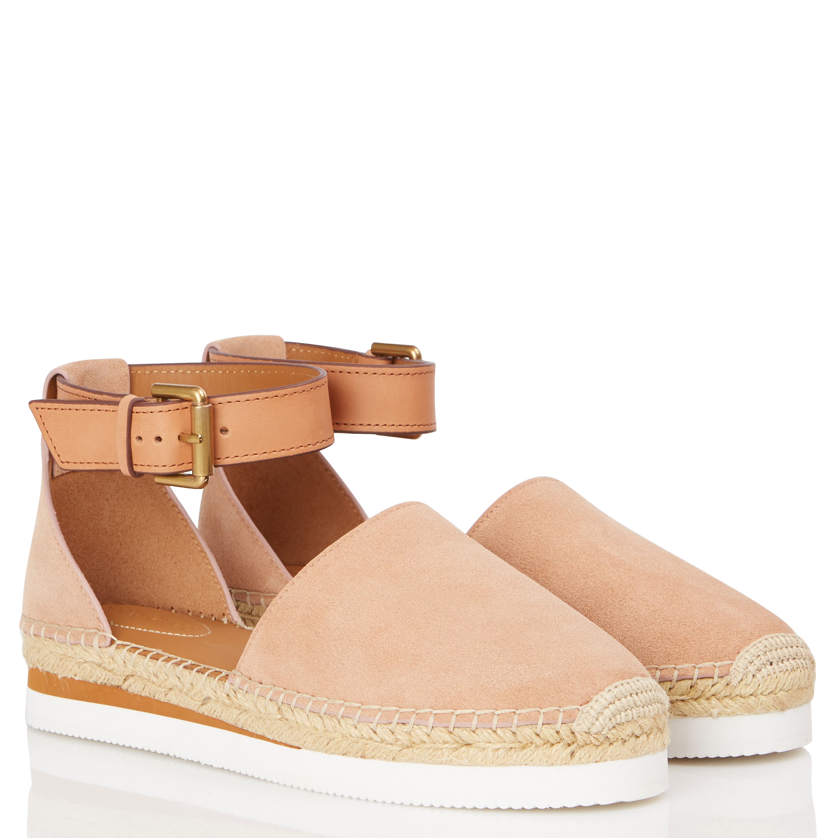 Espadrilles à brides en cuir | Rose