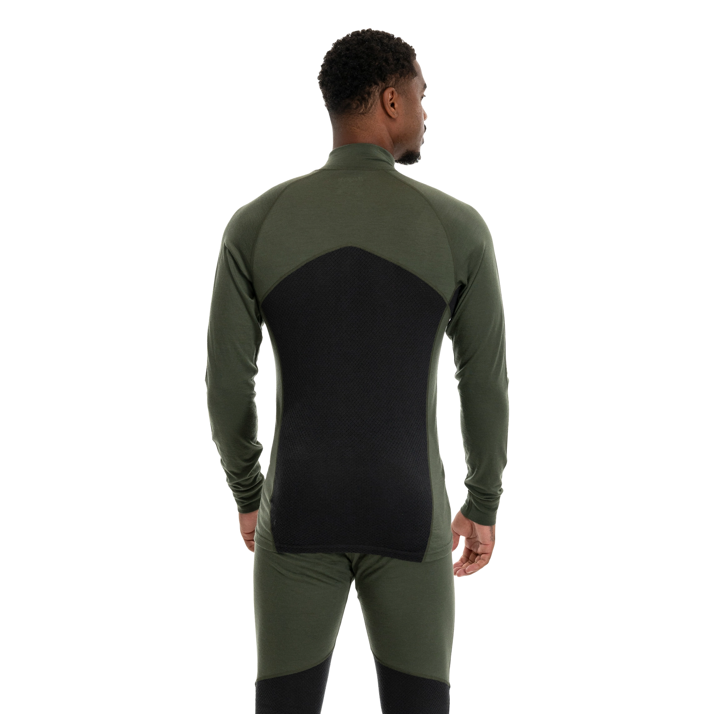 Inner:Pure Merino Half Zip Men Pine Forest / Dark Shadow Grey