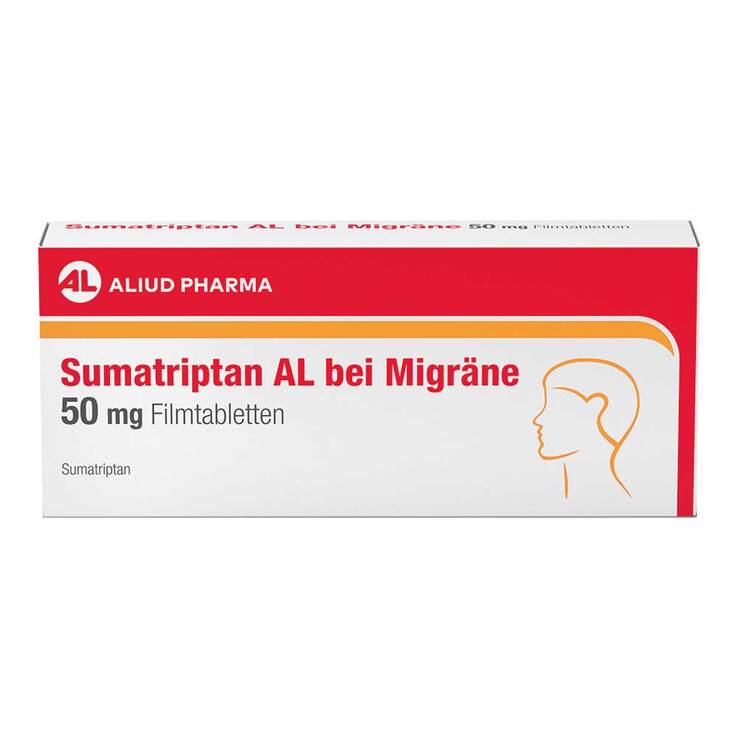 Sumatriptan AL bei Migräne 50 mg Filmtabletten, 2 St