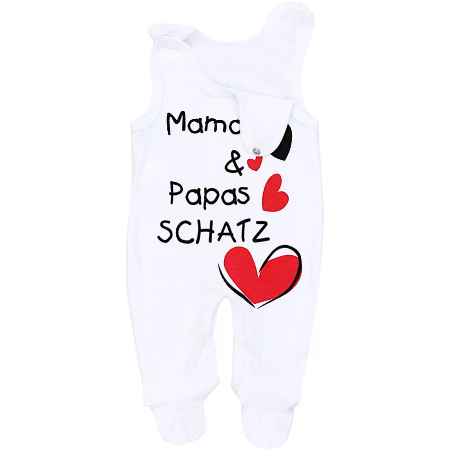 TupTam Unisex Baby Strampler mit Spruch weiß Modell 2