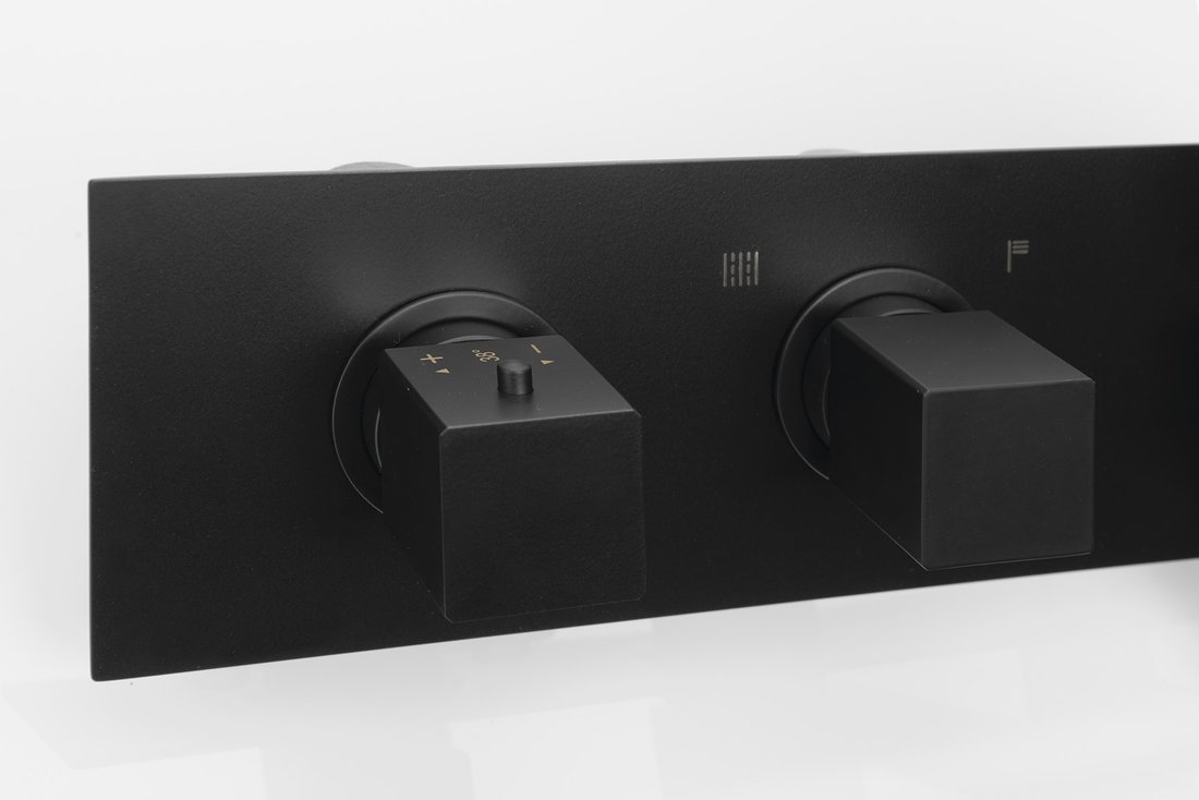 Sapho Dimy 2-wegs thermostaat douchekraan met handdouche zwart mat