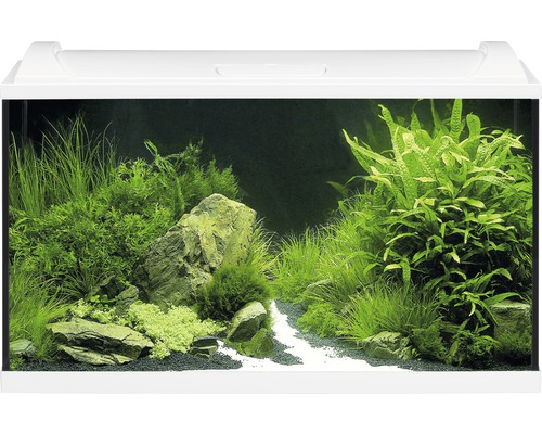 EHEIM aquaproLED 126 aquariumset met LED-verlichting, filter, verwarming, thermometer en net (zonder kast), wit, ca. 126 L, 80 x 45 x 35 cm