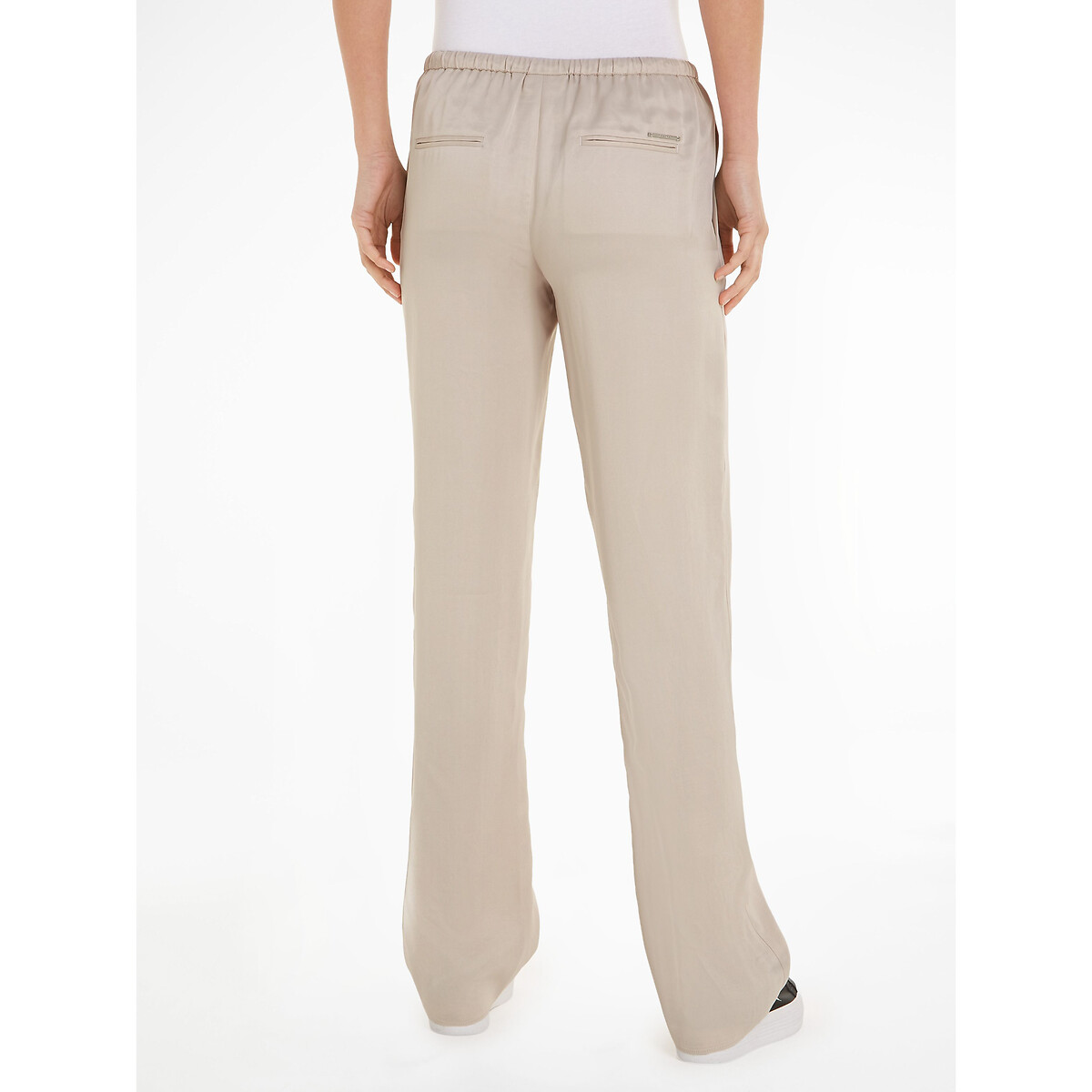 CALVIN KLEIN<br>Calças largas de cetim