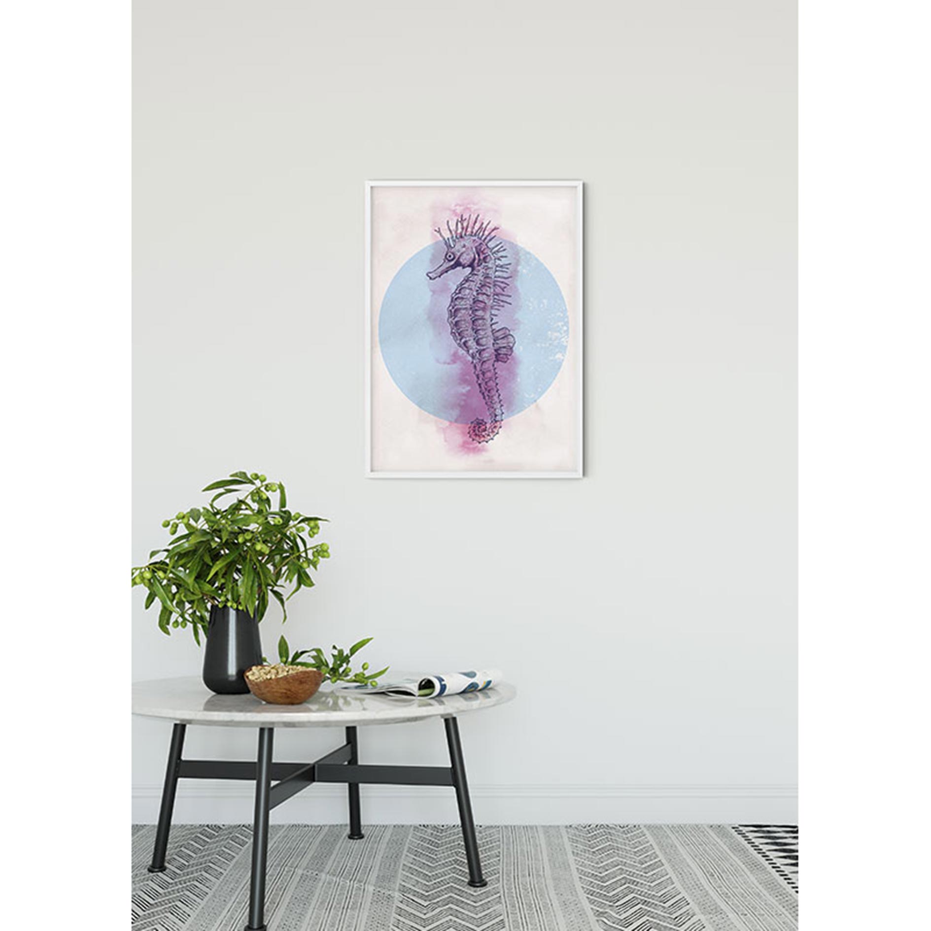 Wandbild SEA HORSE CIRCLE - 50x70 cm