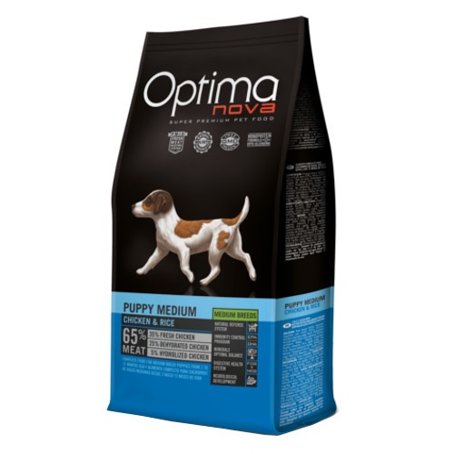 Ração Optima Nova Puppy para Cães de Porte Médio com Sabor de Frango