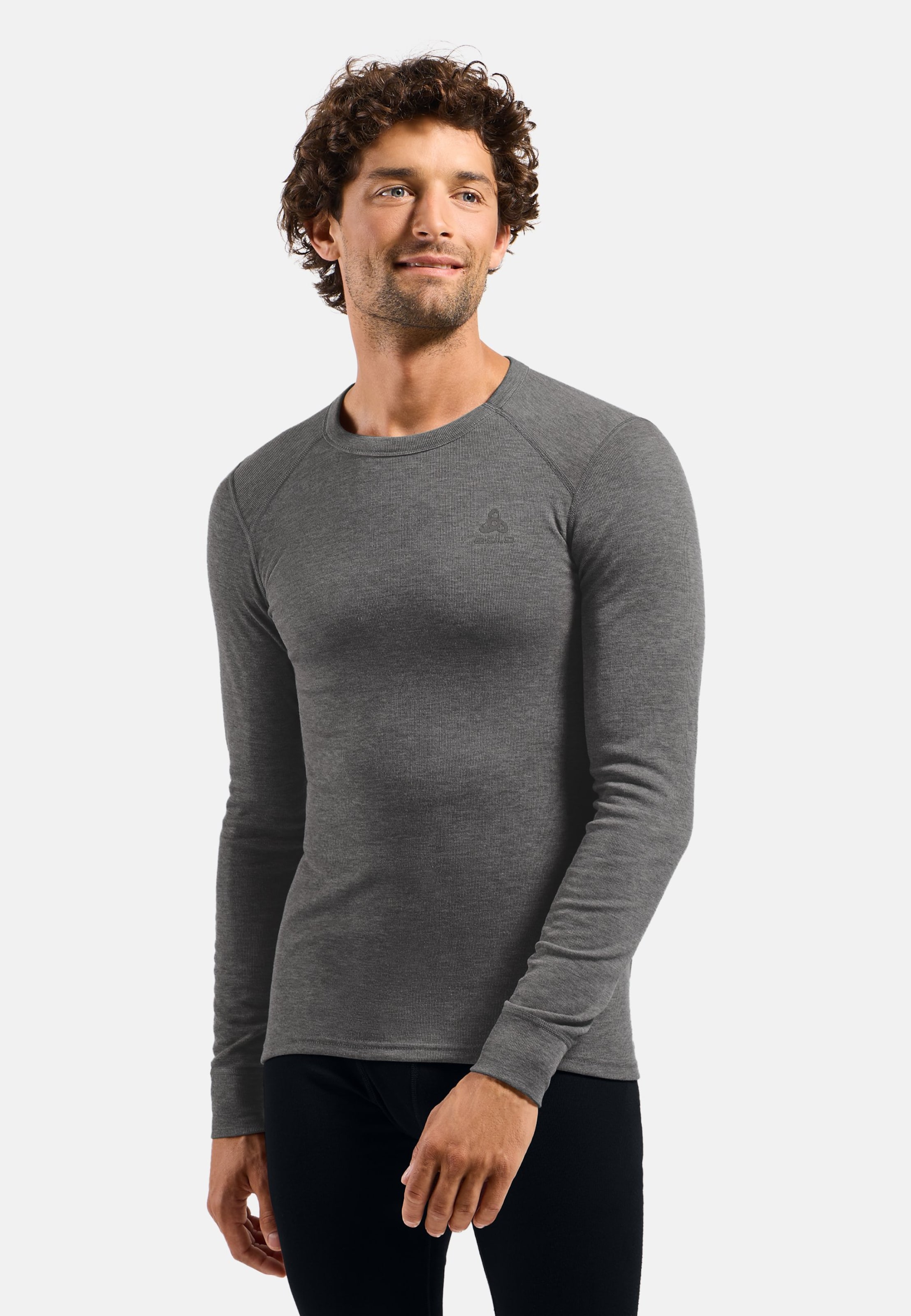 Active Warm Base Layer Langarmshirt in odlo steel grey melange