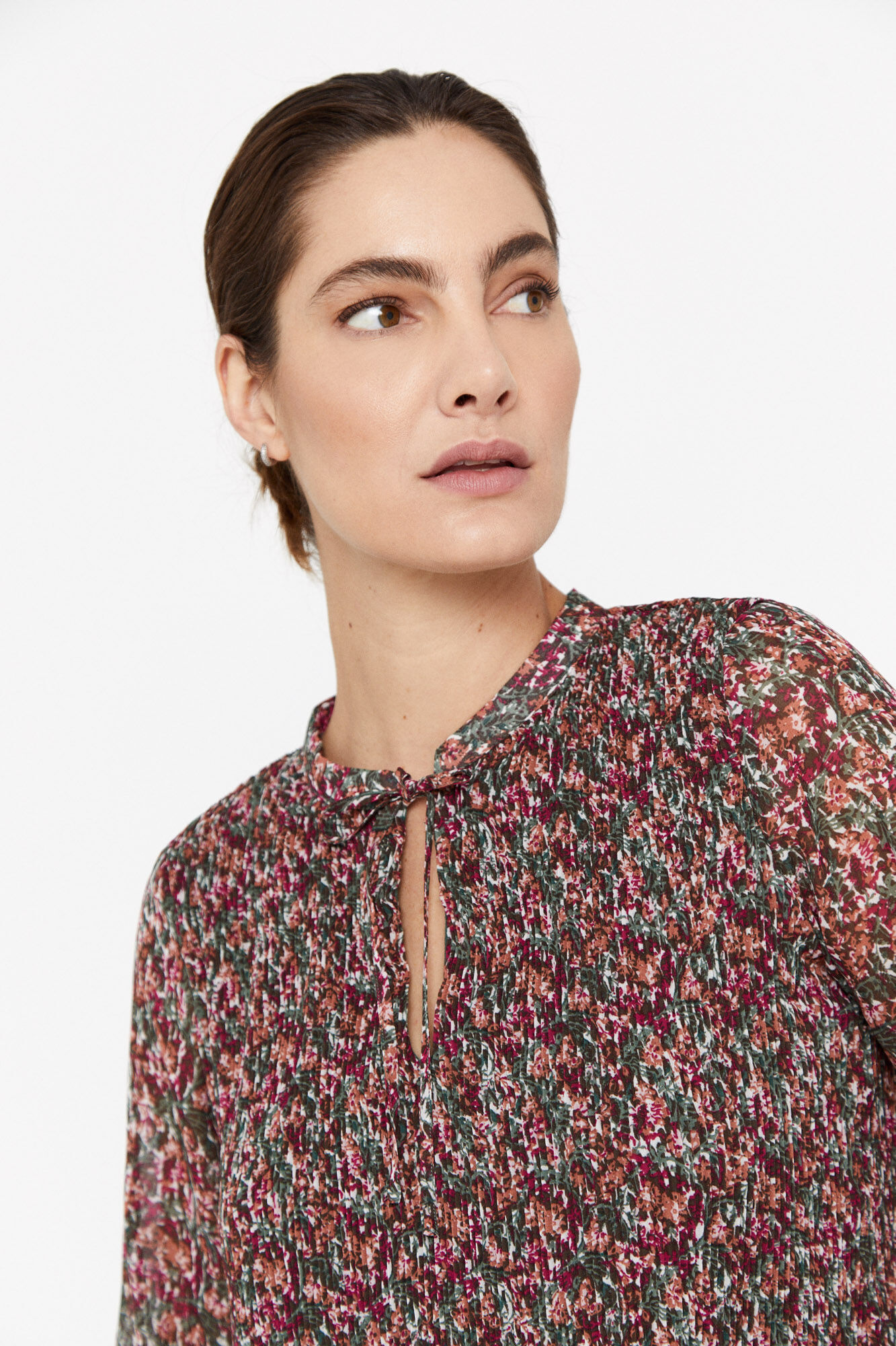Blusa plissada - Multicolorida