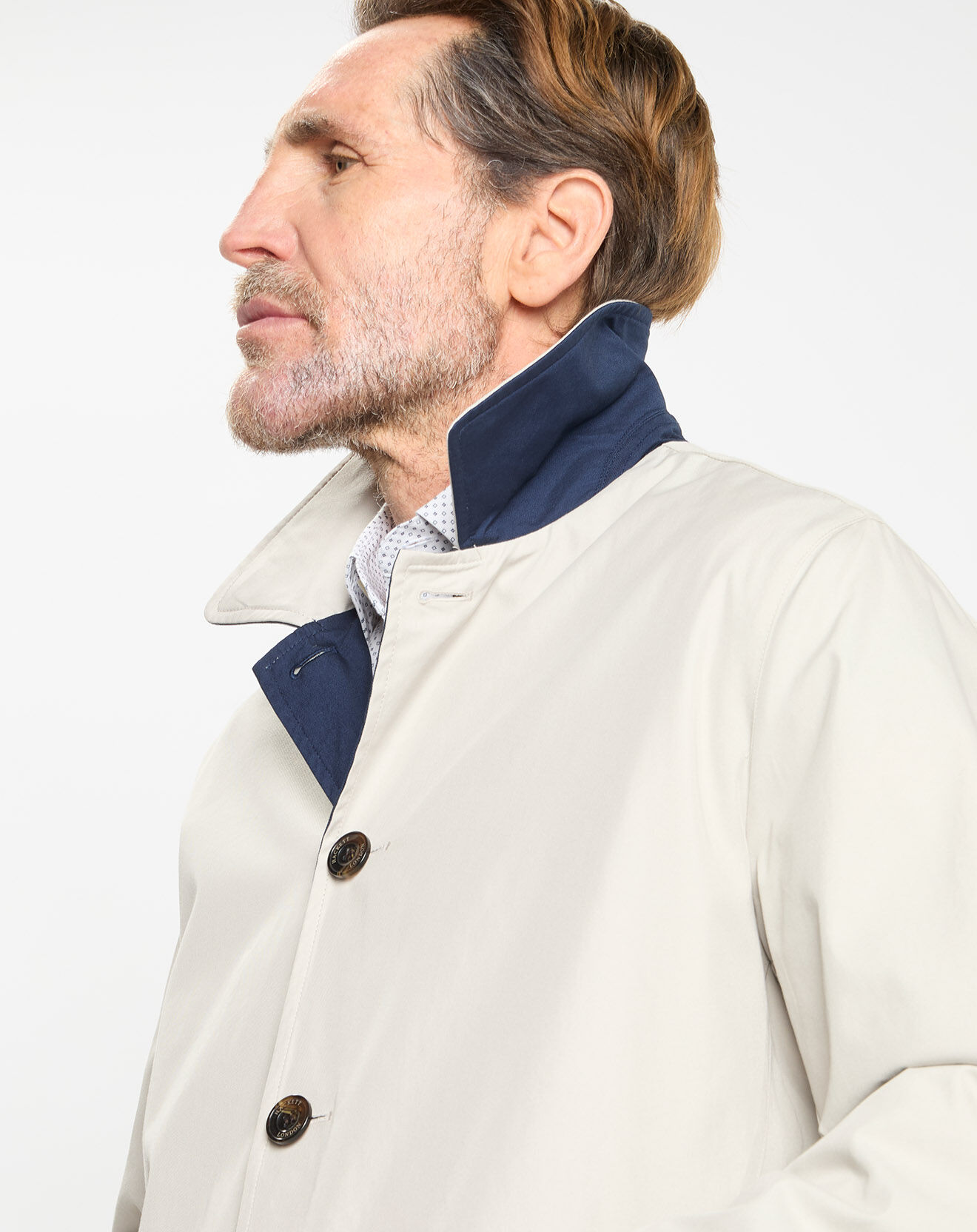 Hackett London Imperméable réversible beige/ bleu