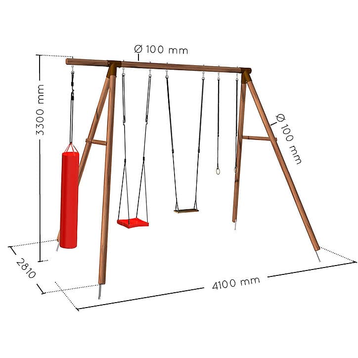 Portique en bois pour ados Galdar Boxe 410 x 330cm