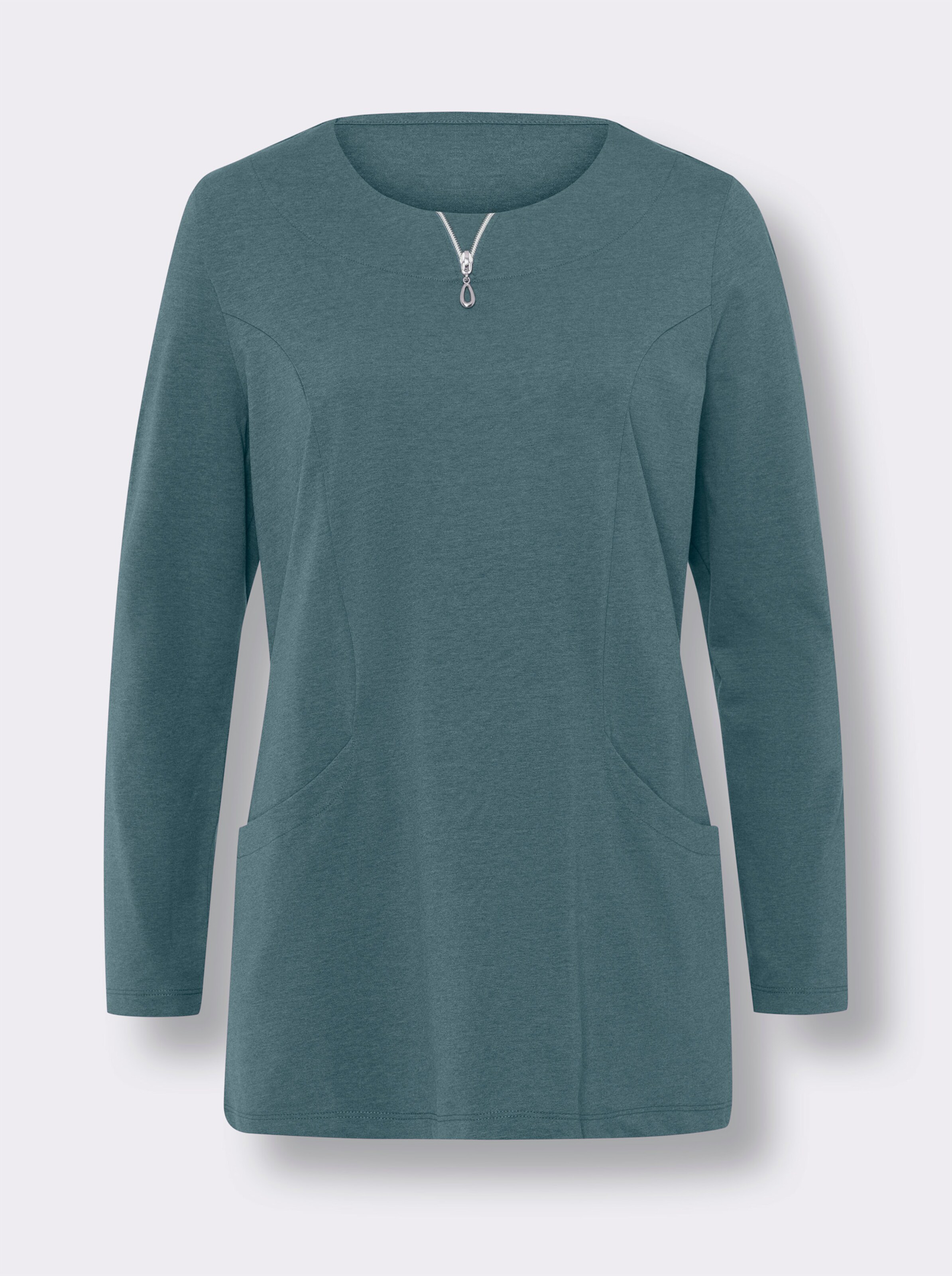 Longshirt im Mix aus Baumwolle und Viskose