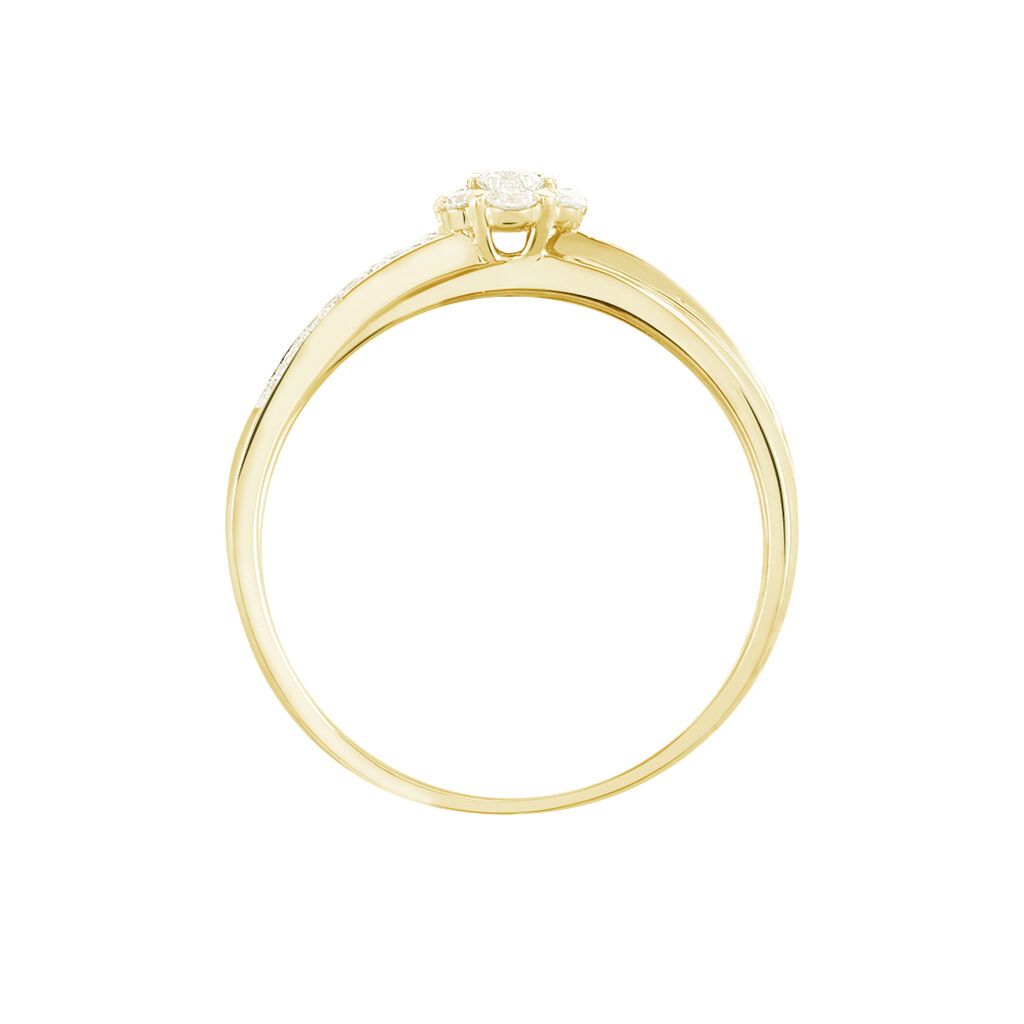 Bague Magnolia Croisee Or Jaune Diamant