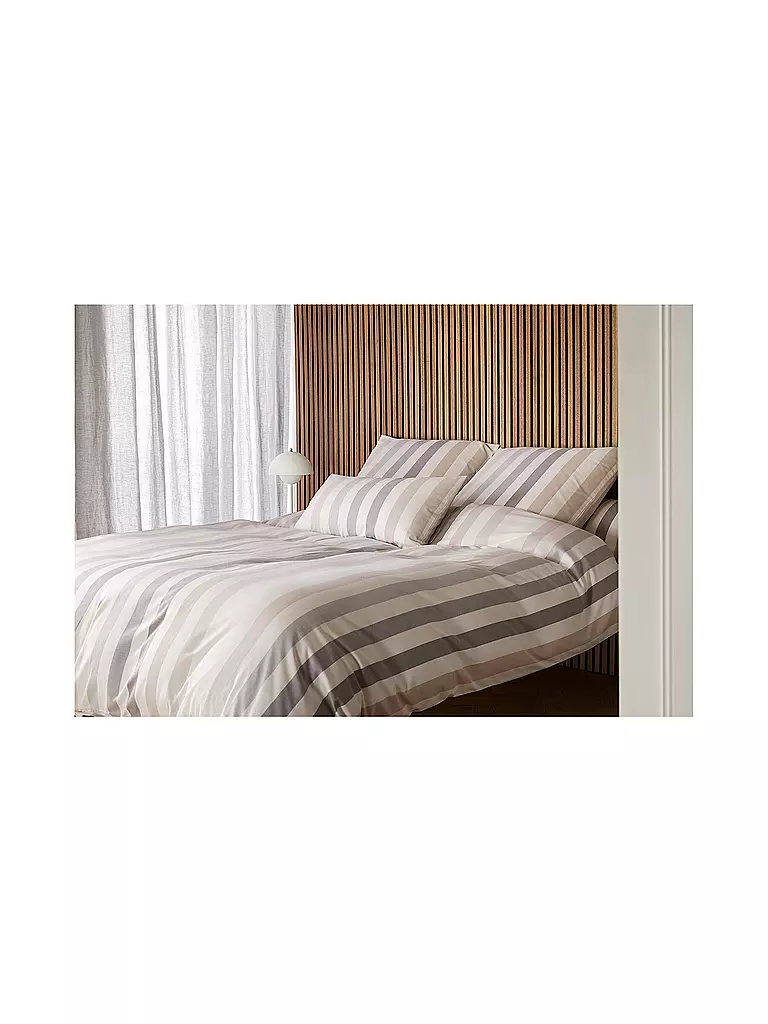 ELEGANTE Flanell Bettwäsche SWIFT 70x90cm/140x200cm Beige/Grau beige