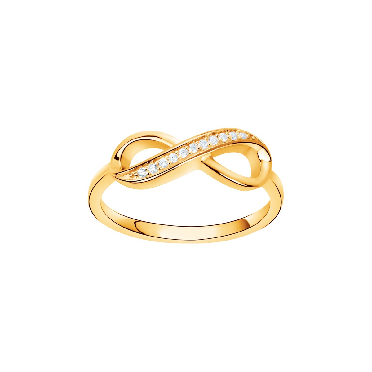 Bague en Plaqué Or avec oxyde de zirconium blanc