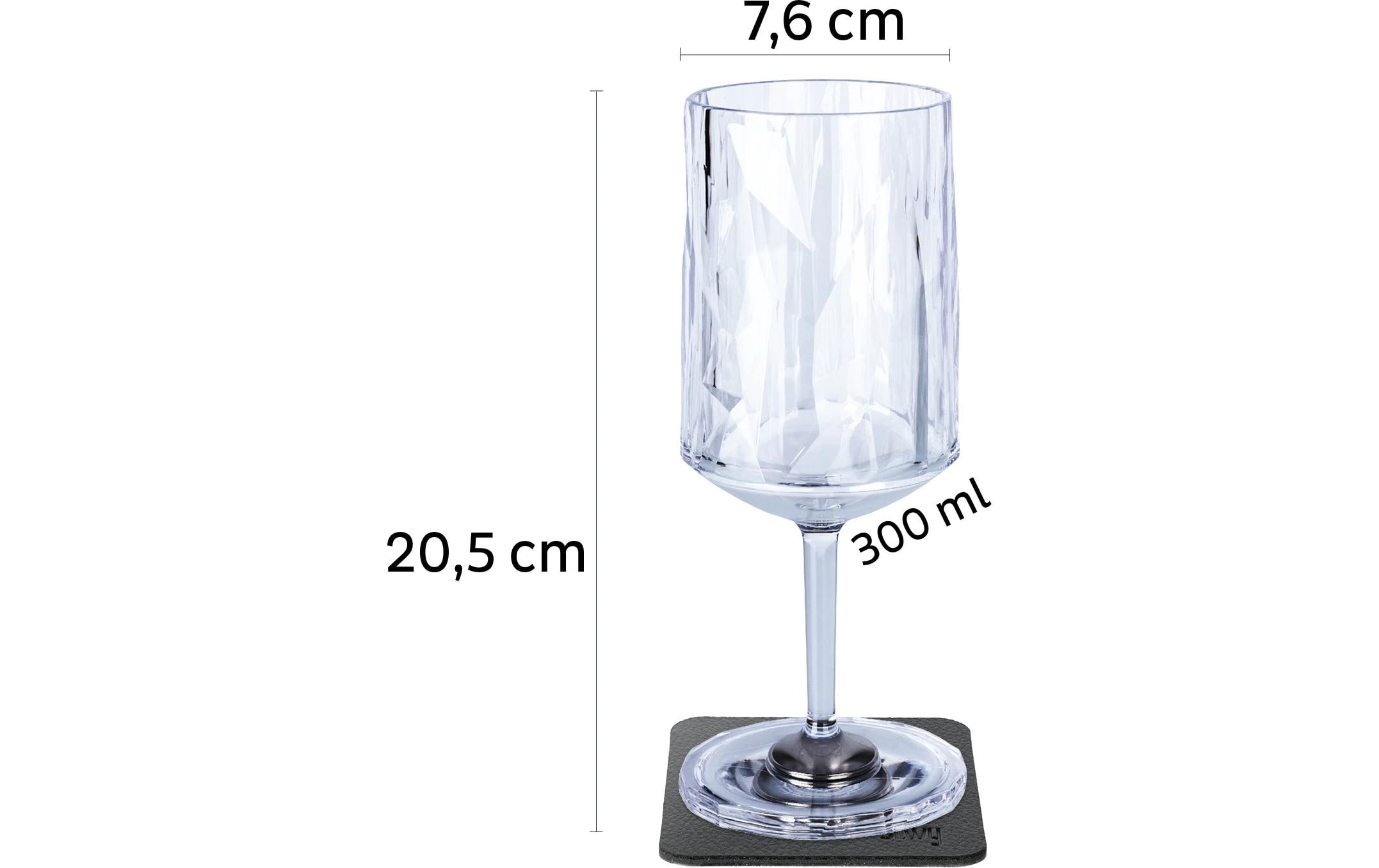 Magnet-Kunststoffgläser, 6er-Set, 3 dl<br>Outdoor-Weinglas-Set mit Magnetpads