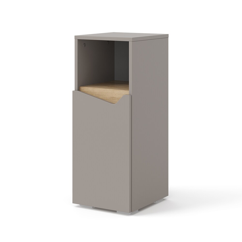 Vicco Midischrank Marelle Greige Eiche 30 x 74,5 cm mit Tür und offenem Fach