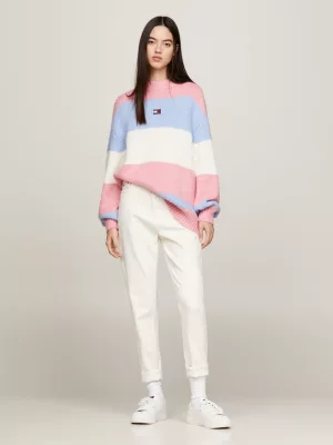 Suéter oversized com blocos de cores