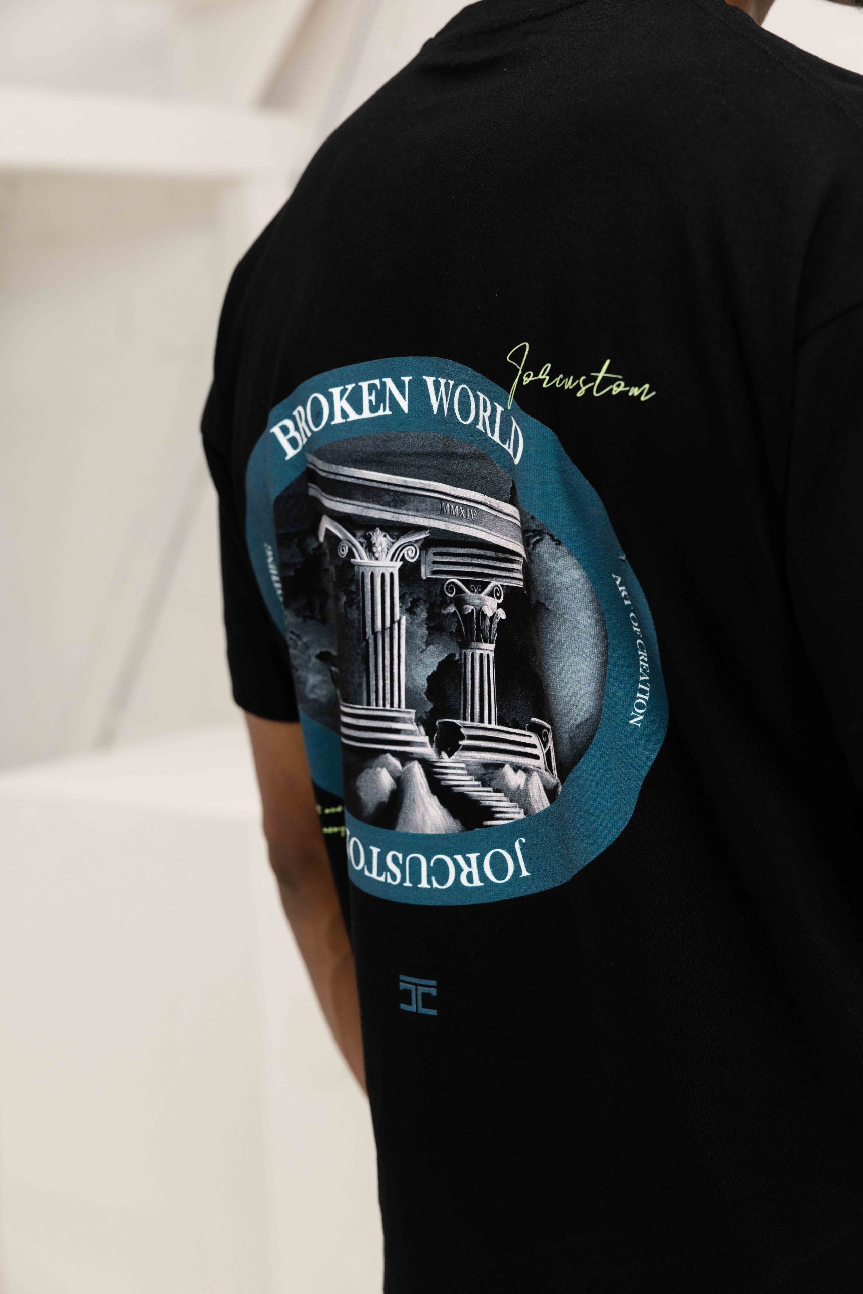 Jorcustom Broken World Loose Fit T-Shirt Heren Zwart