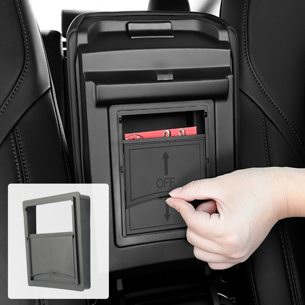 Tesla Model 3 / Y Versteckter Mittelkonsolen Organizer Armlehnen Aufbewahrungsbox - Schwarz