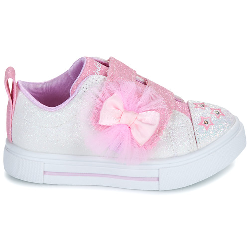 Skechers - TWINKLE SPARKS - GLITTER GEMS - Blanc / Rose