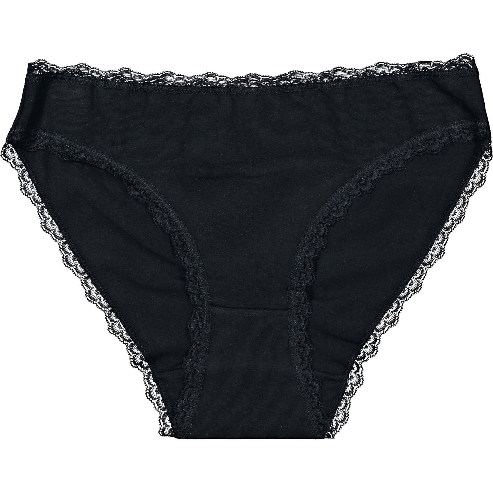 Damen-Slip Tai Spitze Bio, 5er-Pack M, schwarz