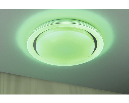 Dimbare LED-lamp 40W 2800 lm 2700-6500 K Ø 45 cm SpacyColor frameloos chroom/wit + afstandsbediening + RGB + sterrenhemel