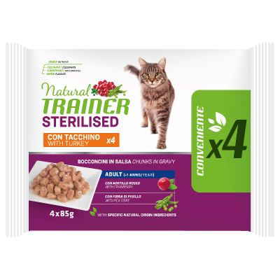 Trainer Natural Katzenfutter Sterilised Truthahn in Sauce 4x85g