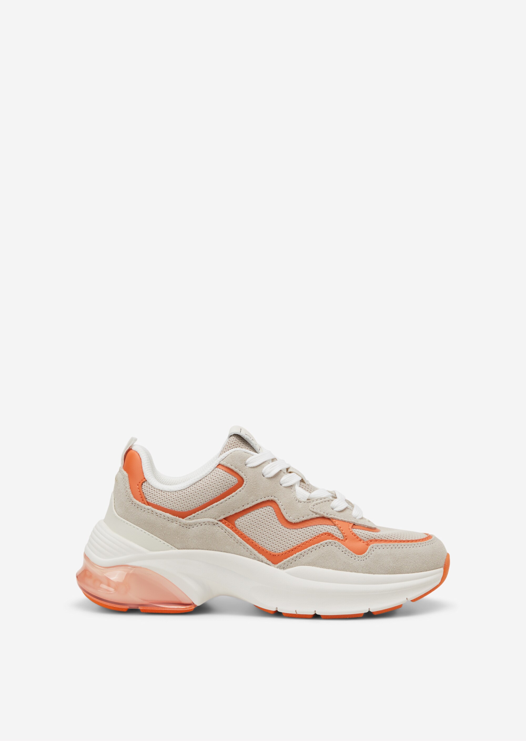 Bulky-Sneaker aus recycelter Leder-Textil-Kombination