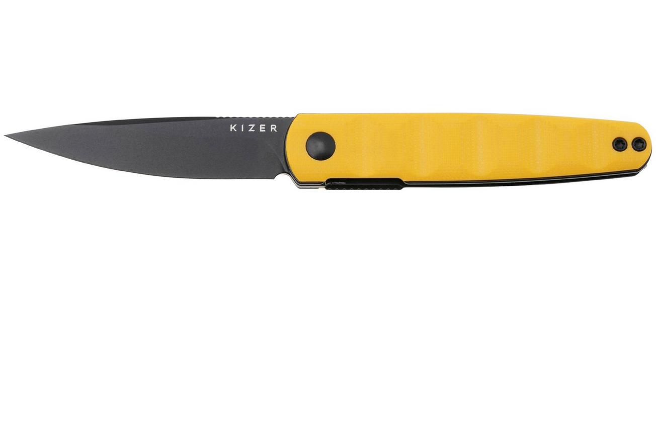 Kizer Bamboo V3722A3, Black Nitro-V, Yellow G10 zakmes, Maksim Epifantsev design