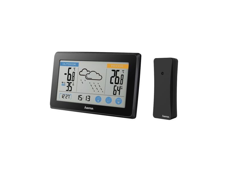 Hama Wetterstation Touch Schwarz Wetterstation mit LED-Display
