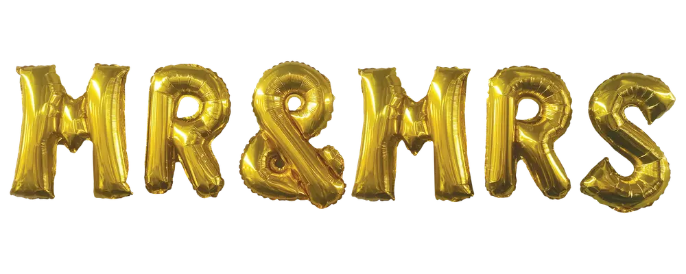 Folieballon 40 cm Mr&Mrs - Guld