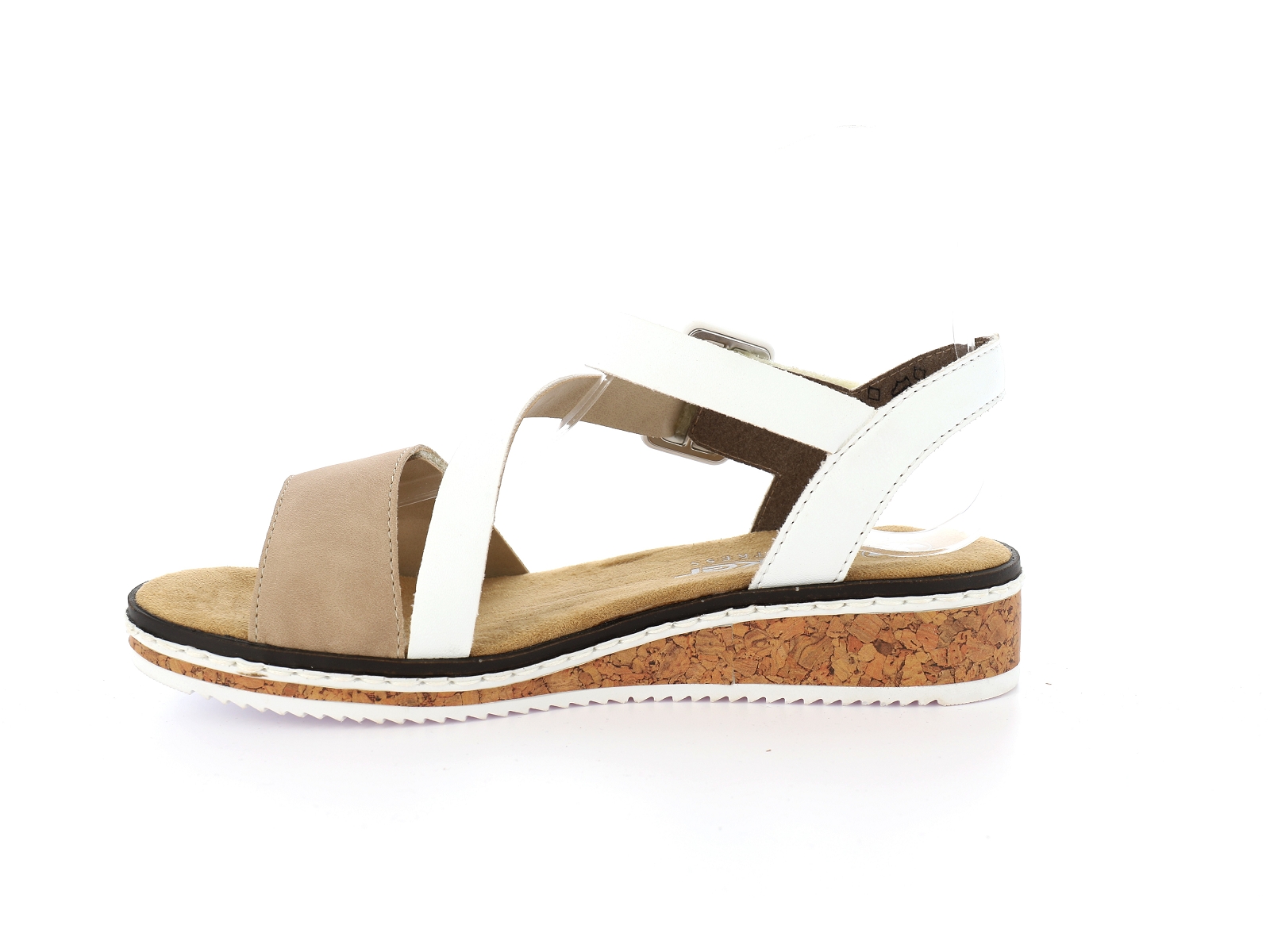 Rieker-V3660 Synthétique Blanc Beige