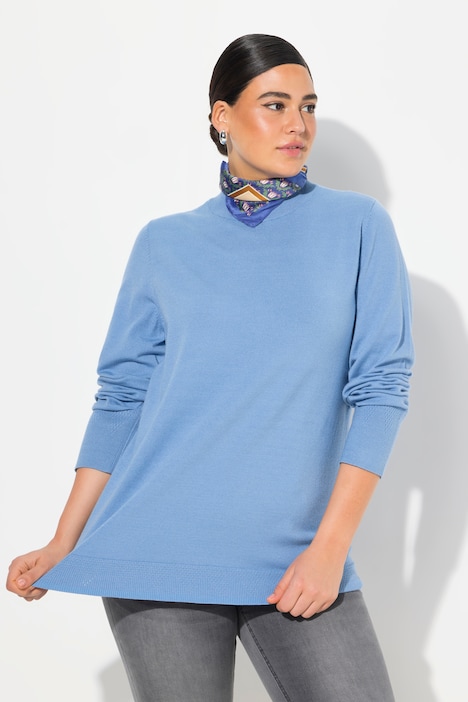 Pullover, Stehkragen, Langarm, Rippbündchen