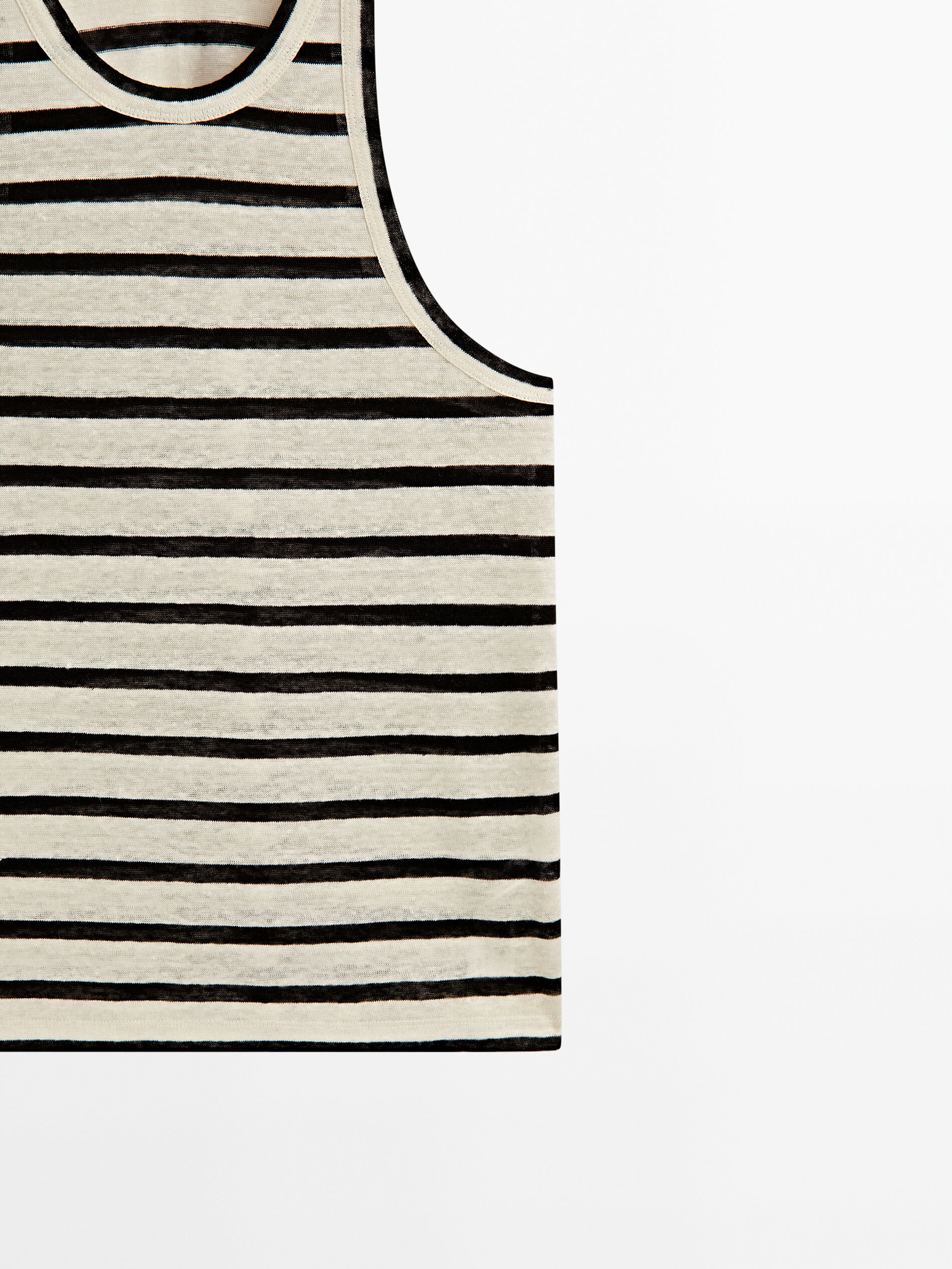 Camiseta rayas linho manga sisa - RAW