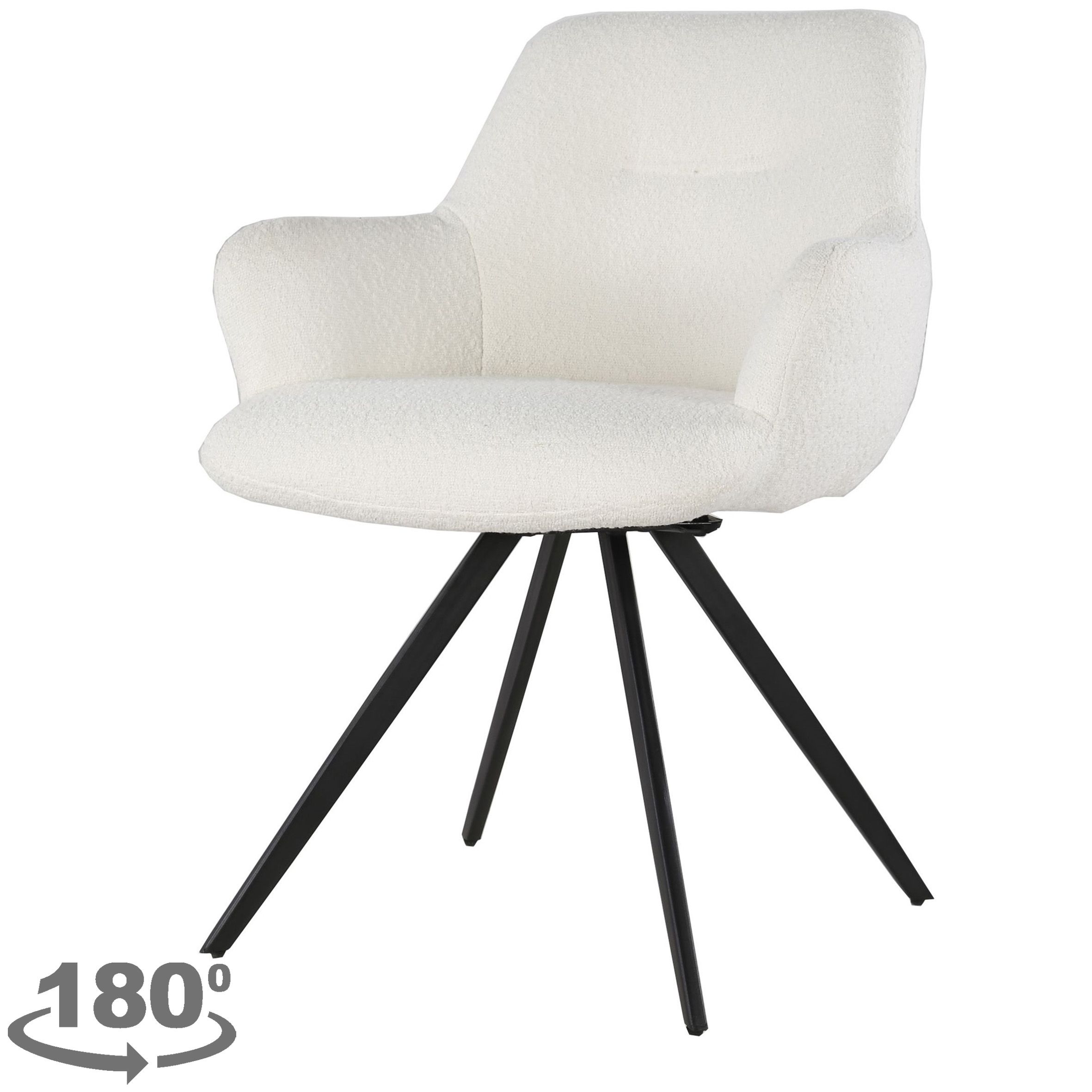 Eetkamerstoel Boucle White Doreen B61 x D65 x H83 cm