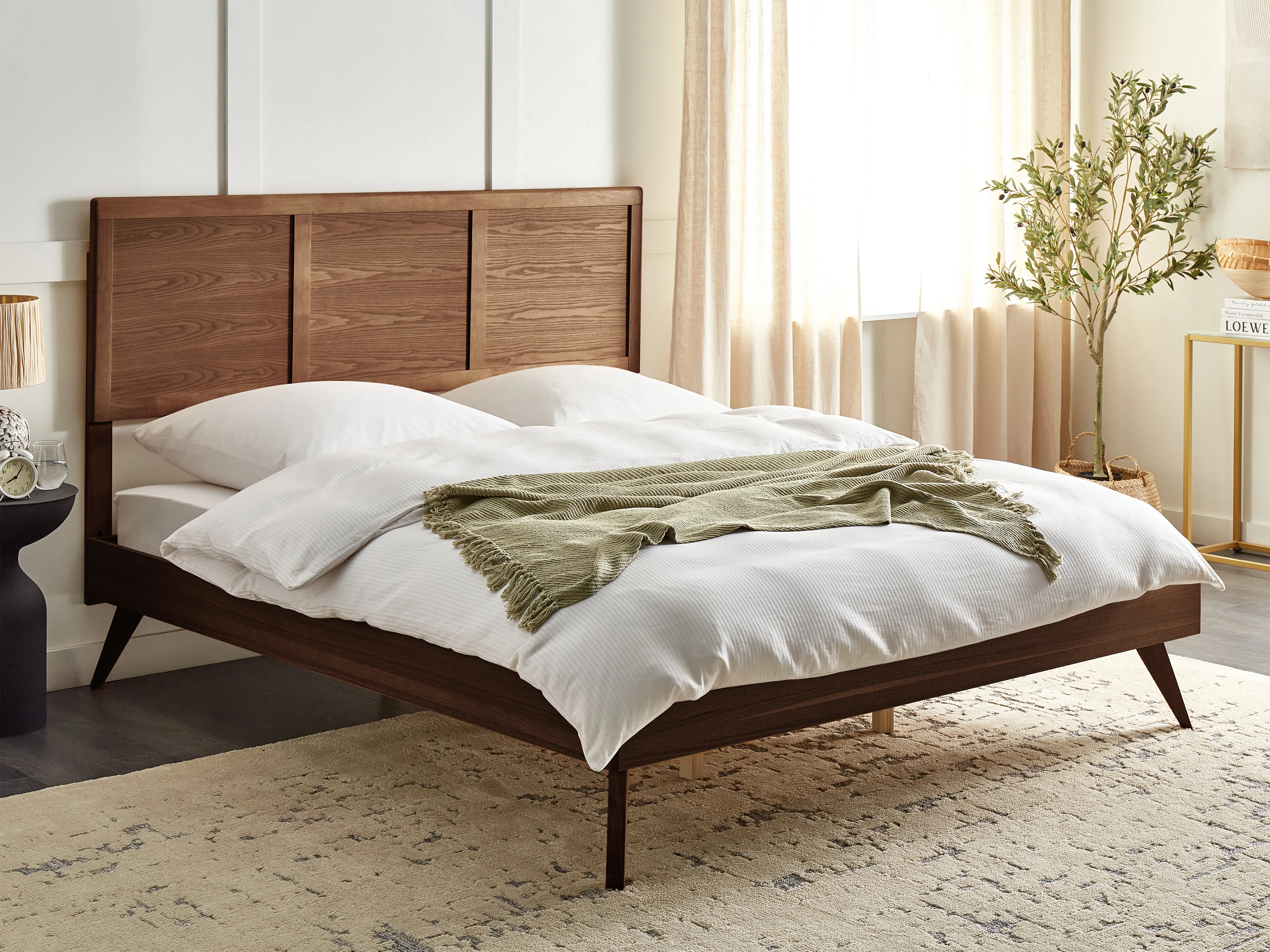 Bed ISTRES 180 x 200 cm Donker essenhout