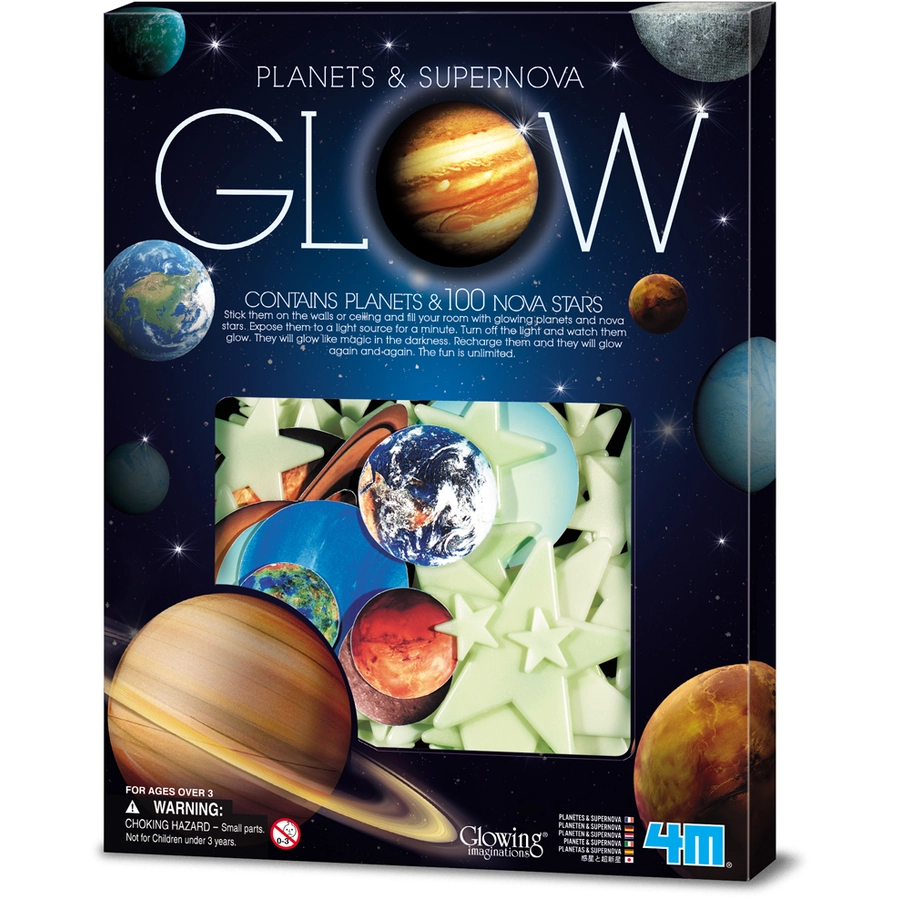 4M Glowing - Leuchtsterne & leuchtende Planeten 100 Teile Mehrfarbig