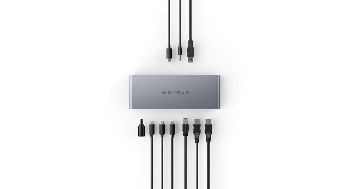 HyperHyperDrive Thunderbolt 4 Docking Station  (Aluminium/zwart)