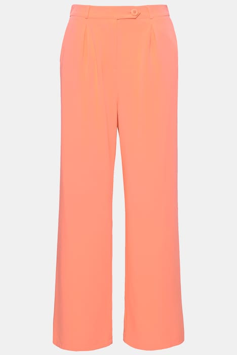 Hose, High Waist, weites Bein, Bundfalten