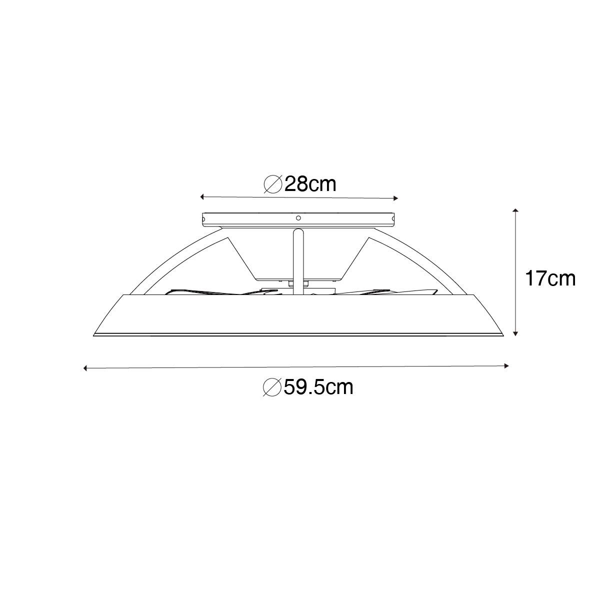 Smart plafondventilator wit 59.5cm incl. LED dimbaar met afstandsbediening - Deniz