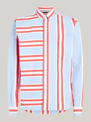 Camisa de corte regular com listras mistas