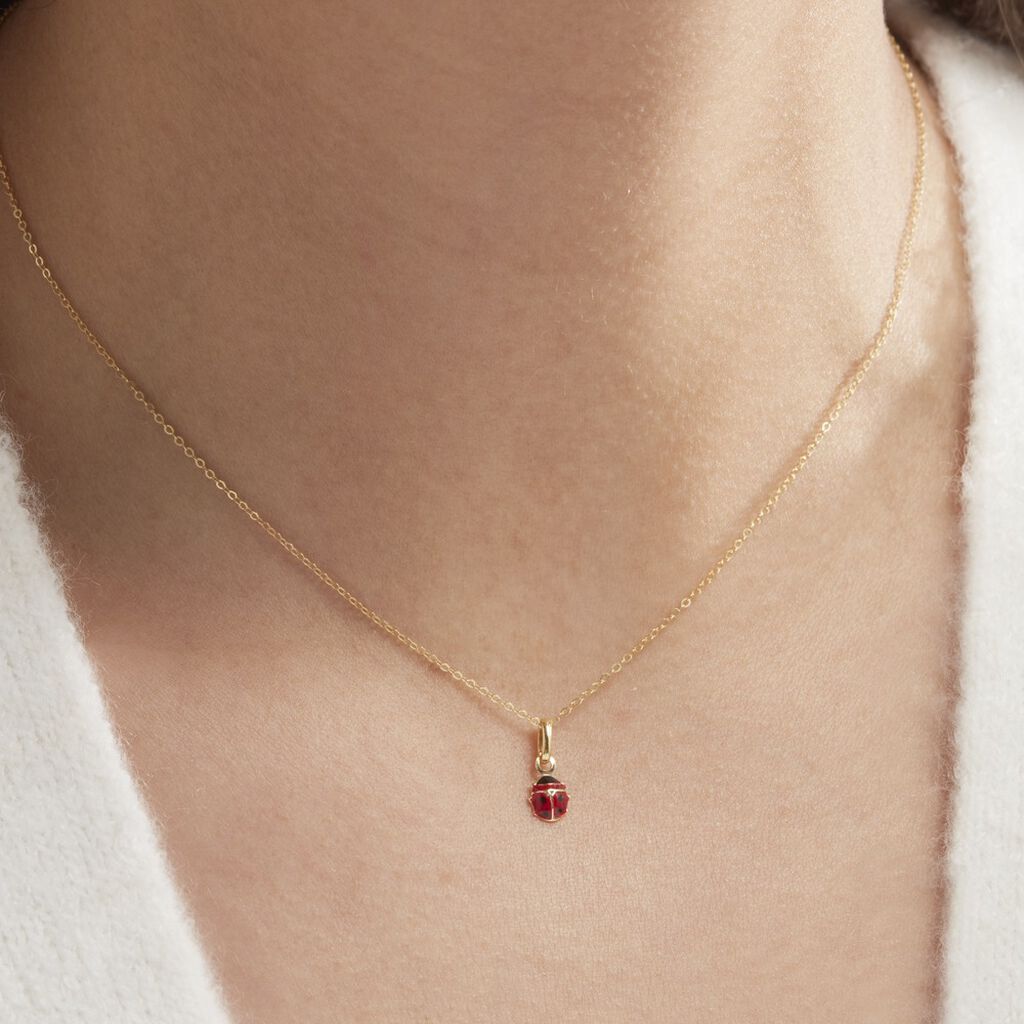 Collier Helidie Coccinelle Or Jaune