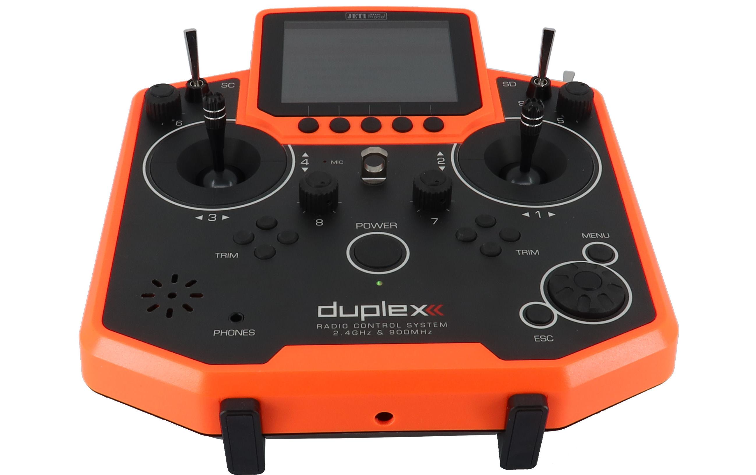 Fernsteuerung Duplex DS-12 EX Fluorescent Orange<br>Handlicher Jeti Duplex 2.4 GHz Sender