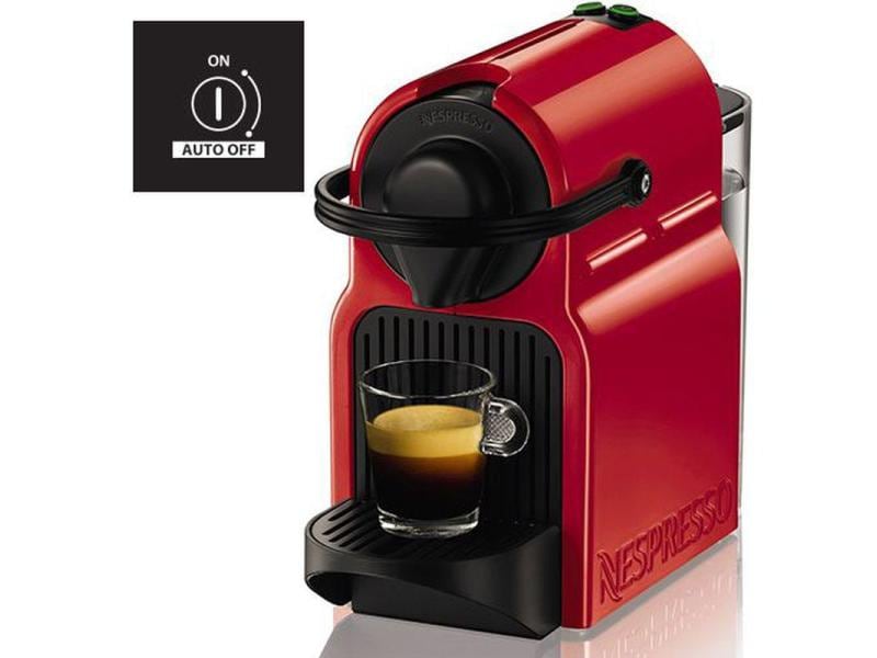 Krups Kaffeemaschine Nespresso Inissia XN1005 Rot Kompakte Kapselmaschine der Original Line mit einfacher Zwei-Tasten-Bedienung