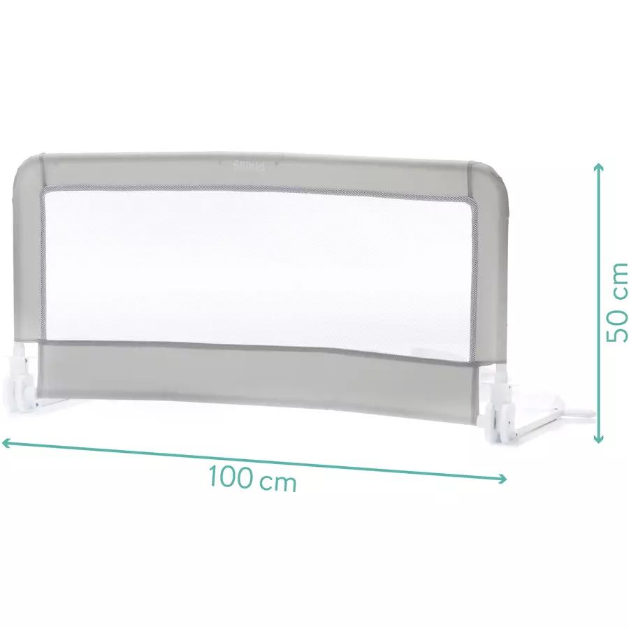 fillikid Bettgitter Emil 100 cm für Standard- und Boxspringbetten Grau