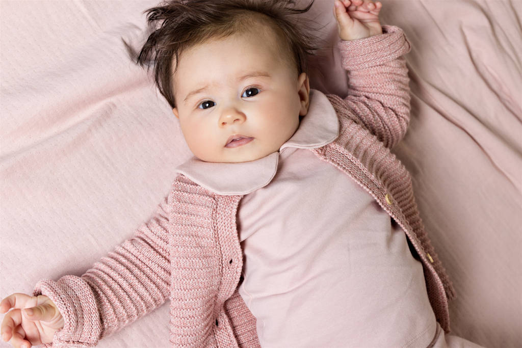 Petite Maison baby gebreid vest Kiki roze