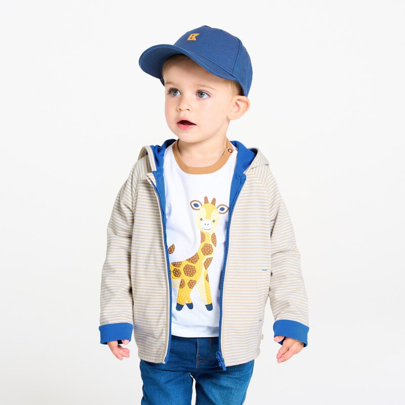 Gilet zippé réversible à capuche bleu bébé garçon Mauve Violet