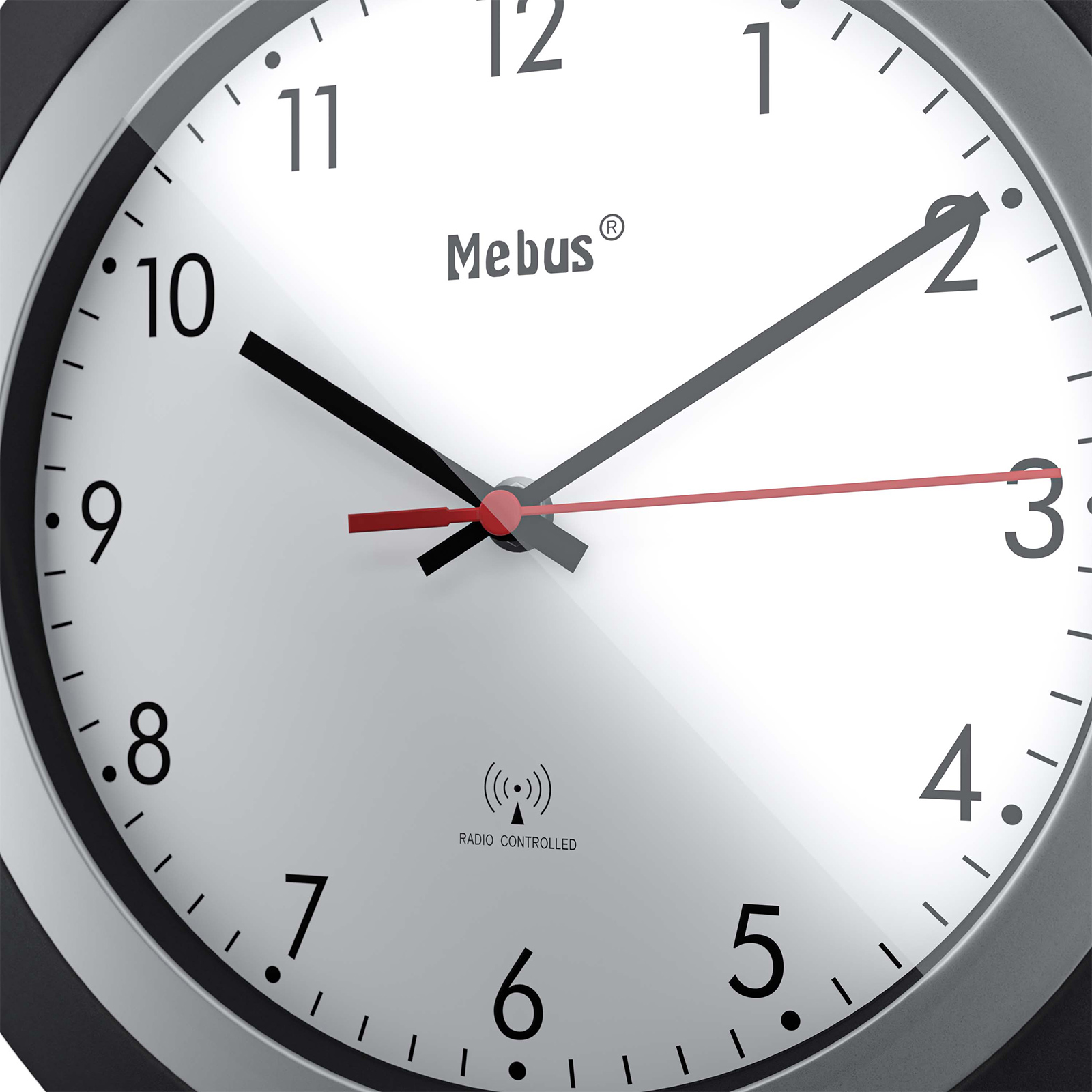 Funk-Wanduhr - schwarz - Ø 30 cm