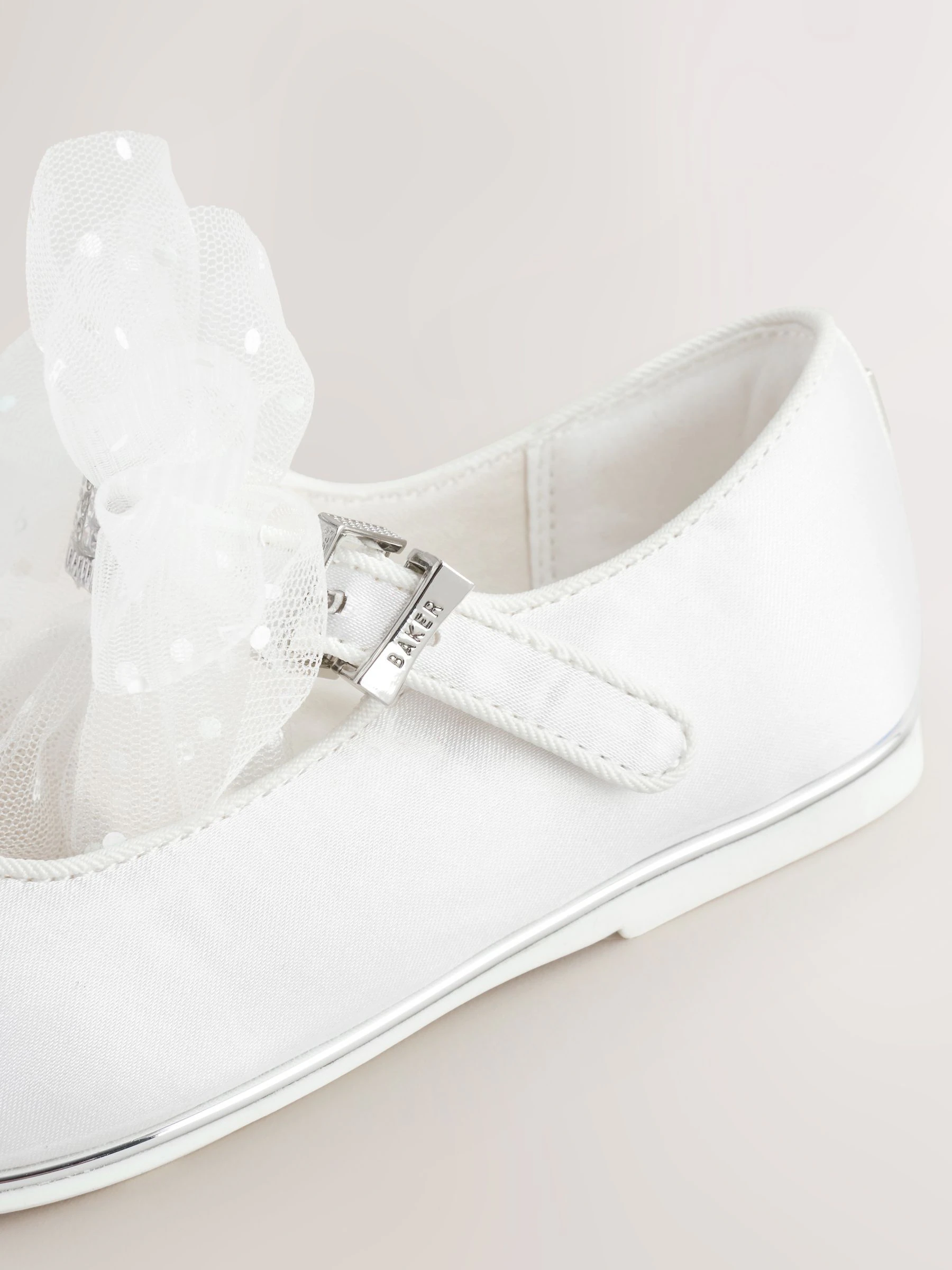Wit - Baker By Ted Baker Mary Jane gelegenheidsschoenen met strik voor meisjes
