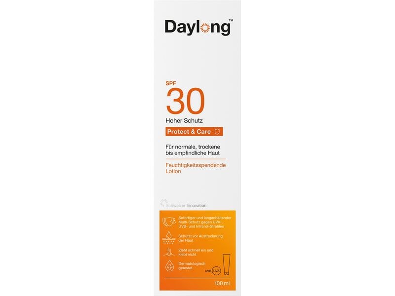 DAYLONG Sonnenlotion Protect and Care SPF 30 100 ml Pflegende Sonnencreme für den Körper